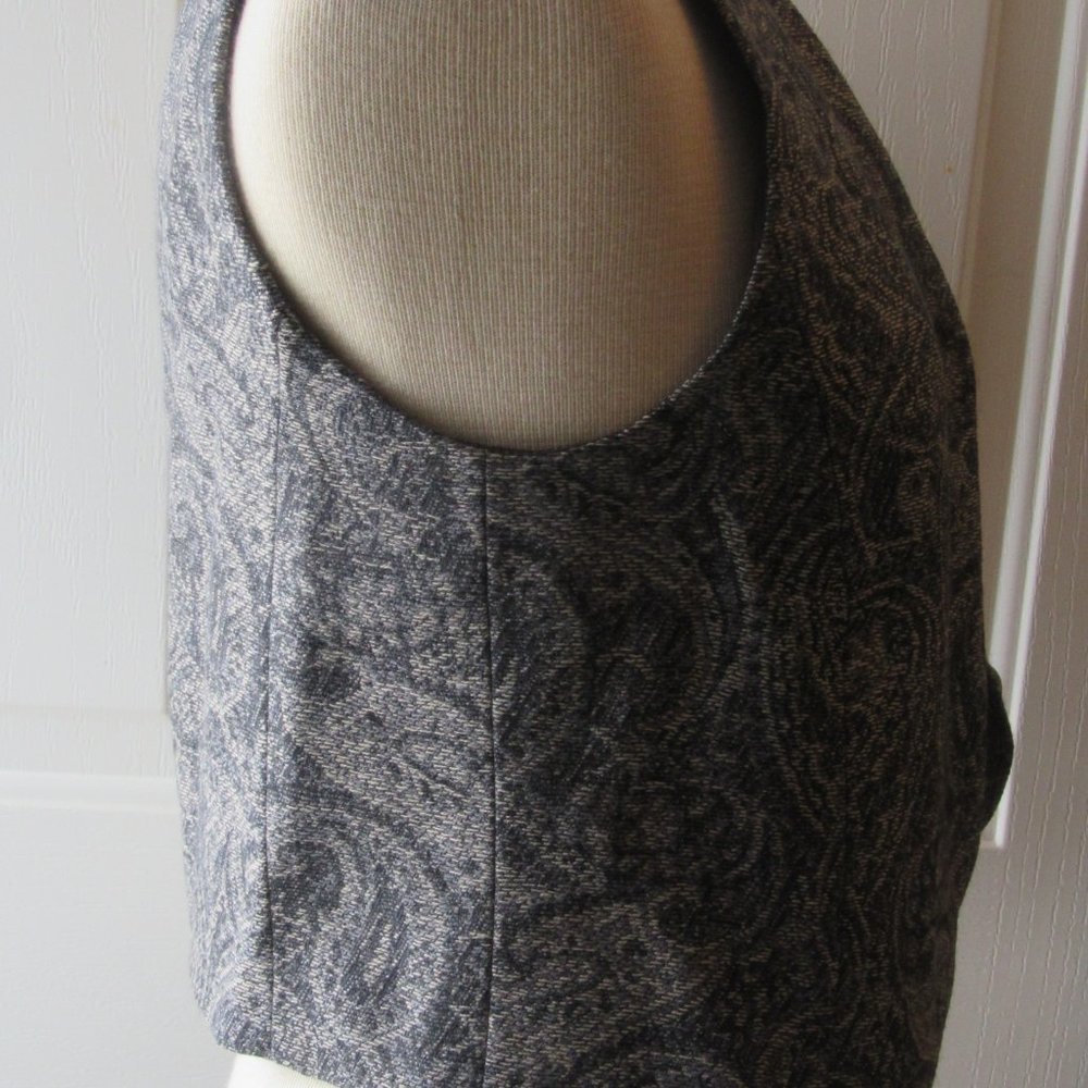 Gray And Tan Talbots Size 2p 3-Button Wool Vest W… - image 6